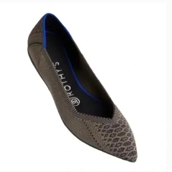 Rothy’s The Point Flats RARE Walnut Python Print - Picture 2 of 9